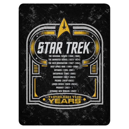 Star Trek Sherpa Blanket Through The Years  60 in x 80 in