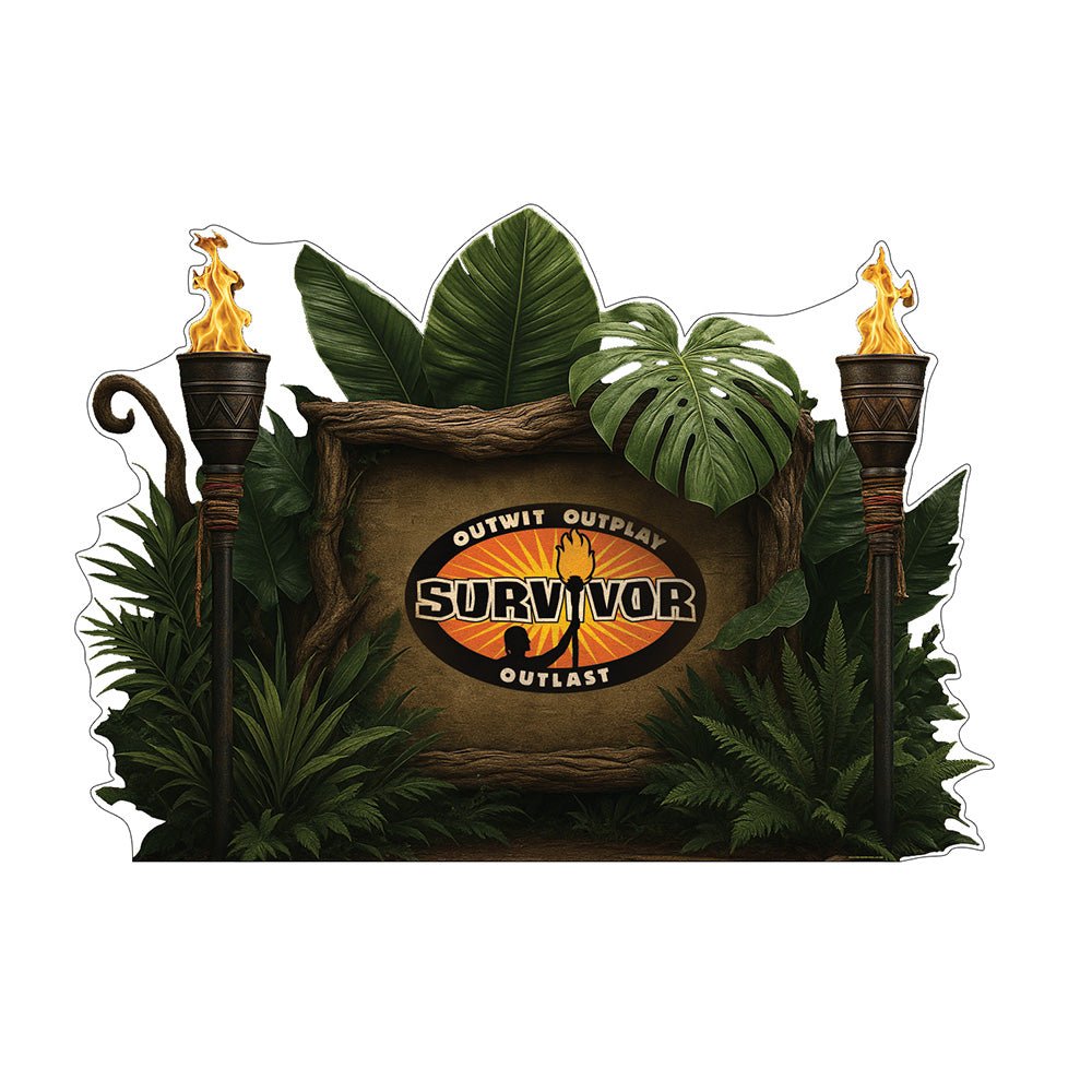 Survivor Backdrop Tiki Torch Cardboard Cutout Standee - Paramount Shop