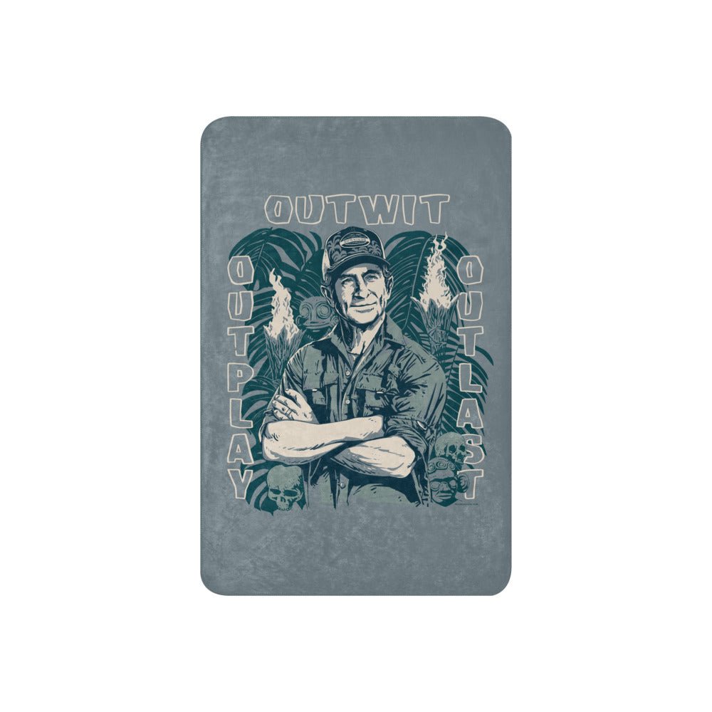 Survivor Premium Sherpa Blanket Jeff Tribal Outwit. Outplay. Outlast. - Paramount Shop