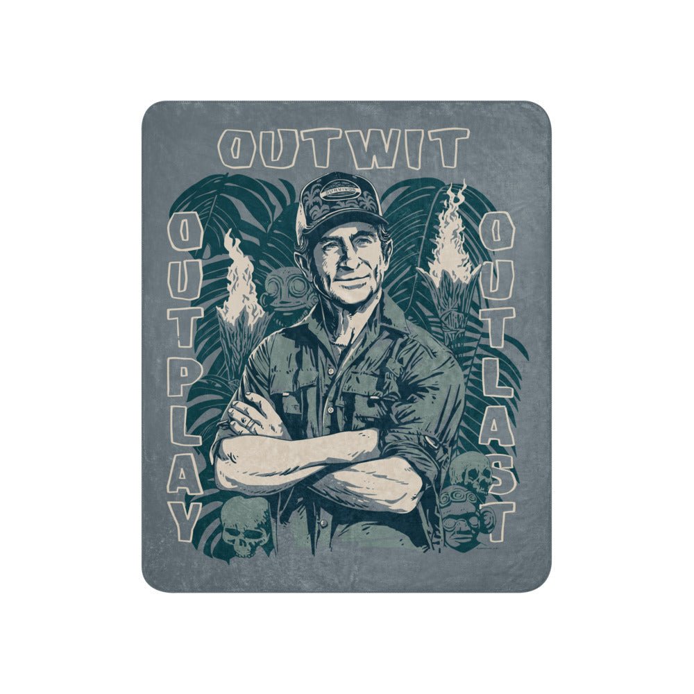 Survivor Premium Sherpa Blanket Jeff Tribal Outwit. Outplay. Outlast. - Paramount Shop