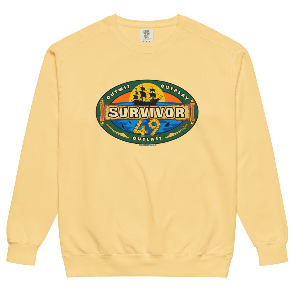 Survivor Season 49 Logo Comfort Colors Unisex Crewneck Sweatshirt - Paramount Shop