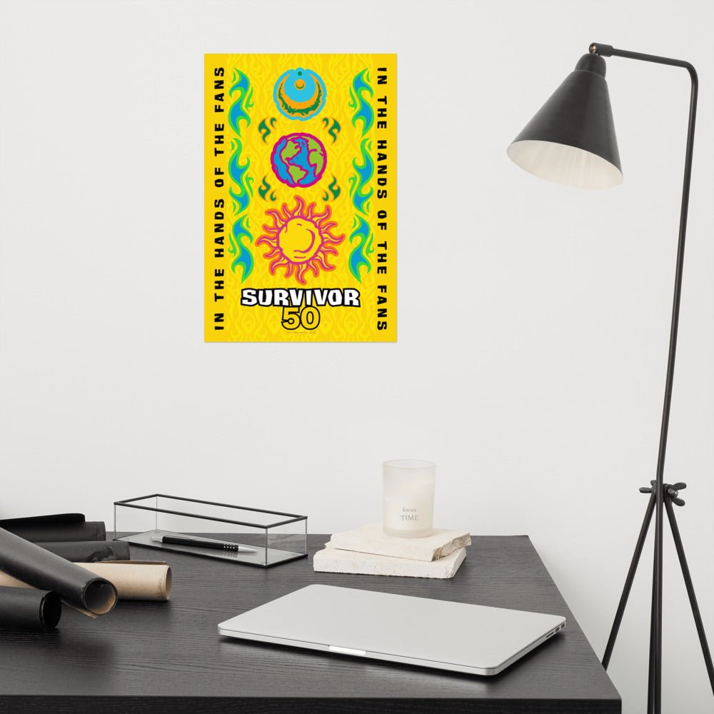 Survivor Season 50 Poster Moon, Earth & Sun - Paramount Shop