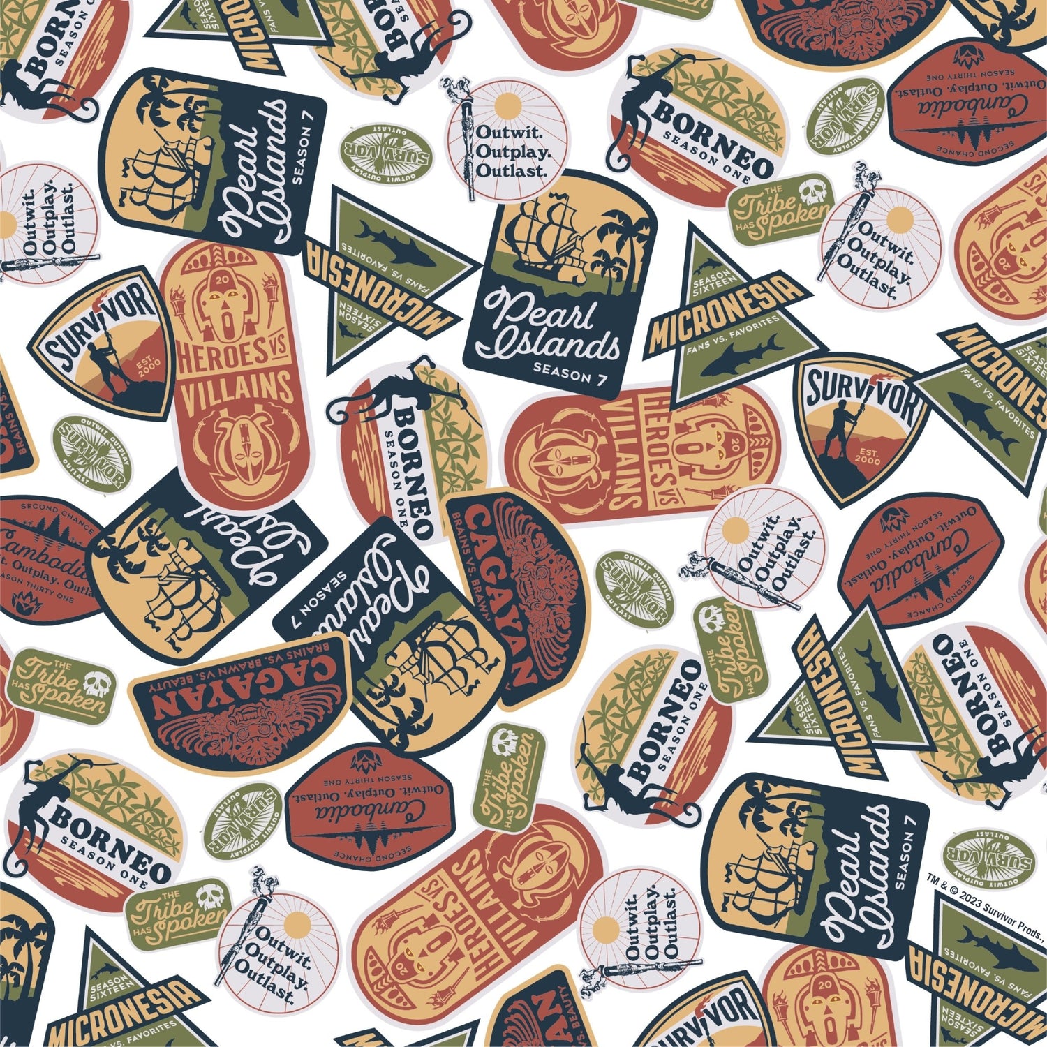 Survivor Seasons Pattern Skinny Tumbler - Paramount Shop