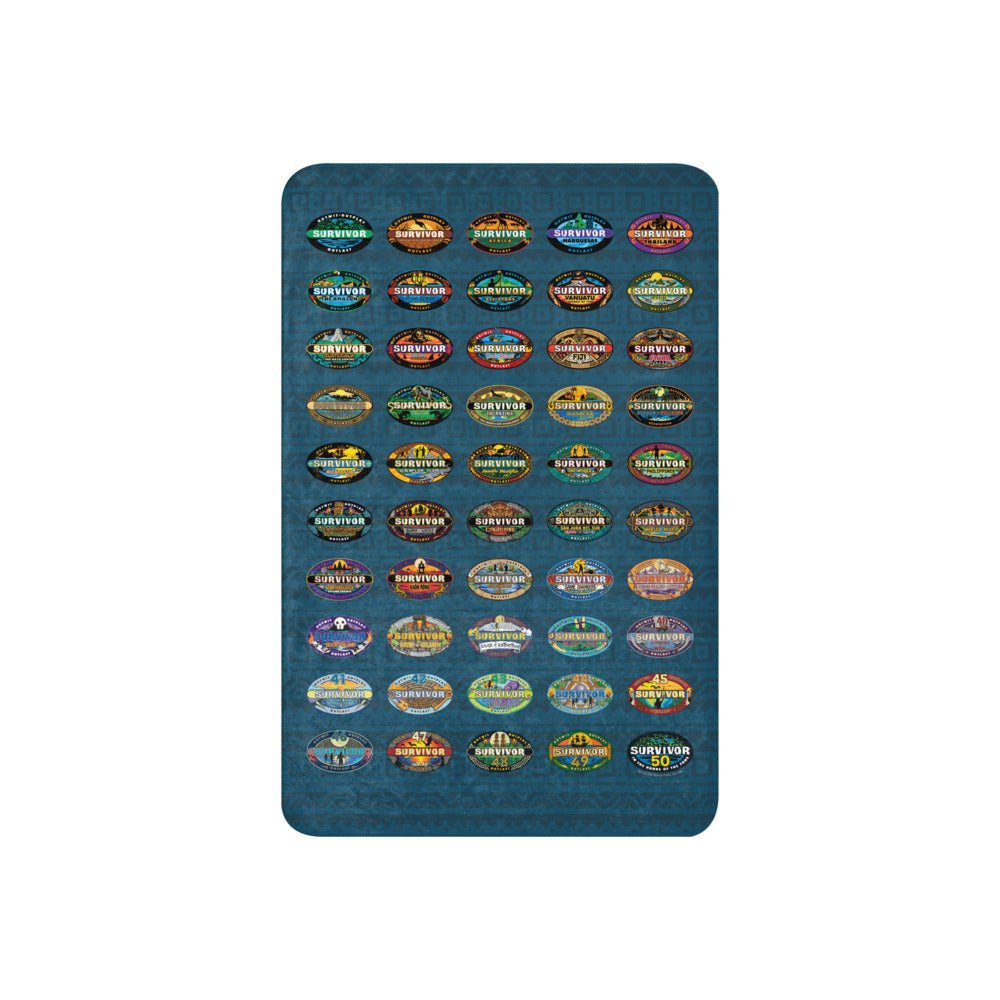 Survivor Sherpa Blanket 50 Seasons Logo - Paramount Shop