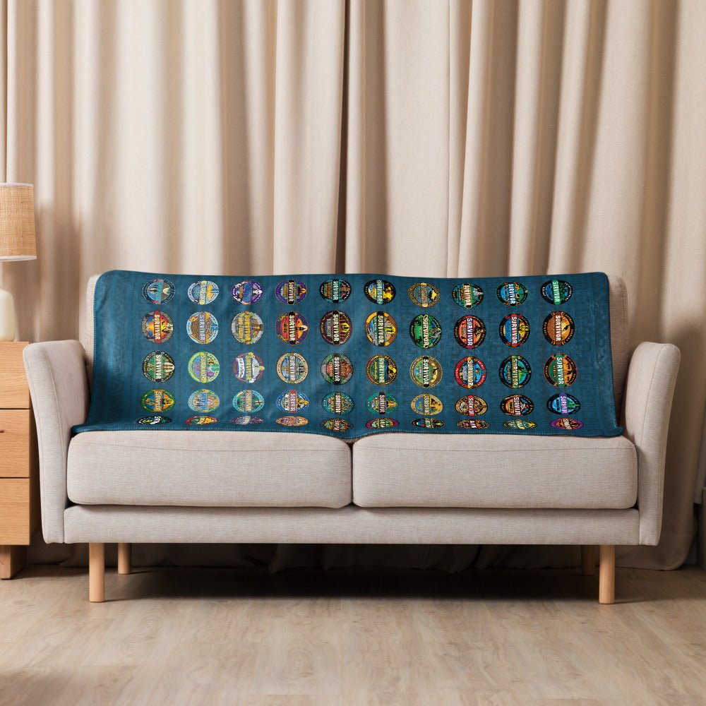 Survivor Sherpa Blanket 50 Seasons Logo - Paramount Shop