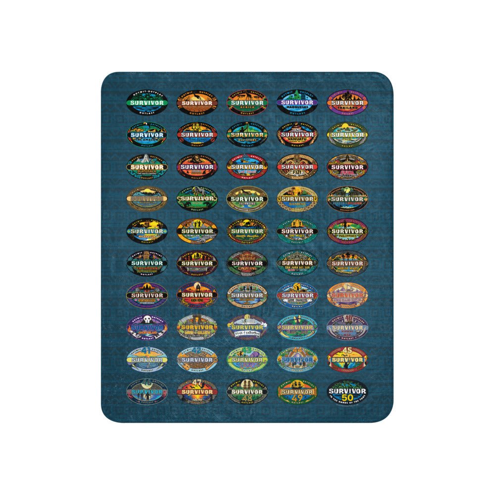 Survivor Sherpa Blanket 50 Seasons Logo - Paramount Shop