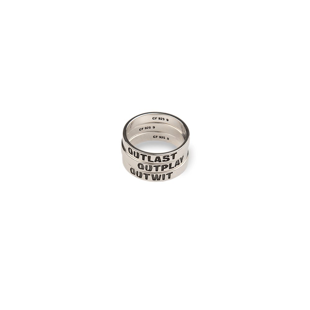 Survivor Stackable Outwit, Outplay, and Outlast Ring Trio - Paramount Shop