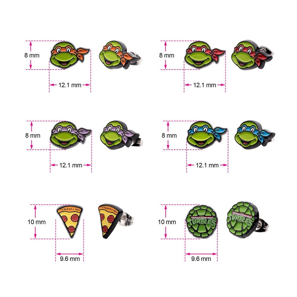 Teenage Mutant Ninja Turtles 6-Pair Enamel Stud Earring Set - Paramount Shop