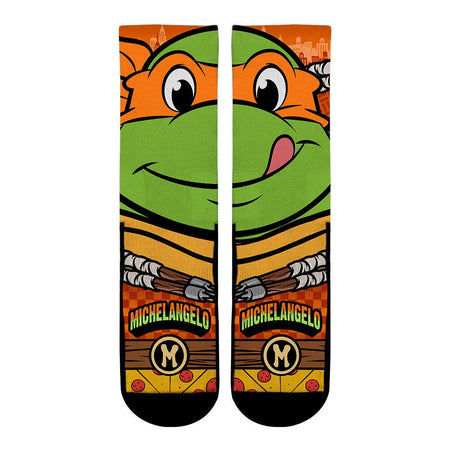 Teenage Mutant Ninja Turtles Michelangelo Split Face Socks - Paramount Shop