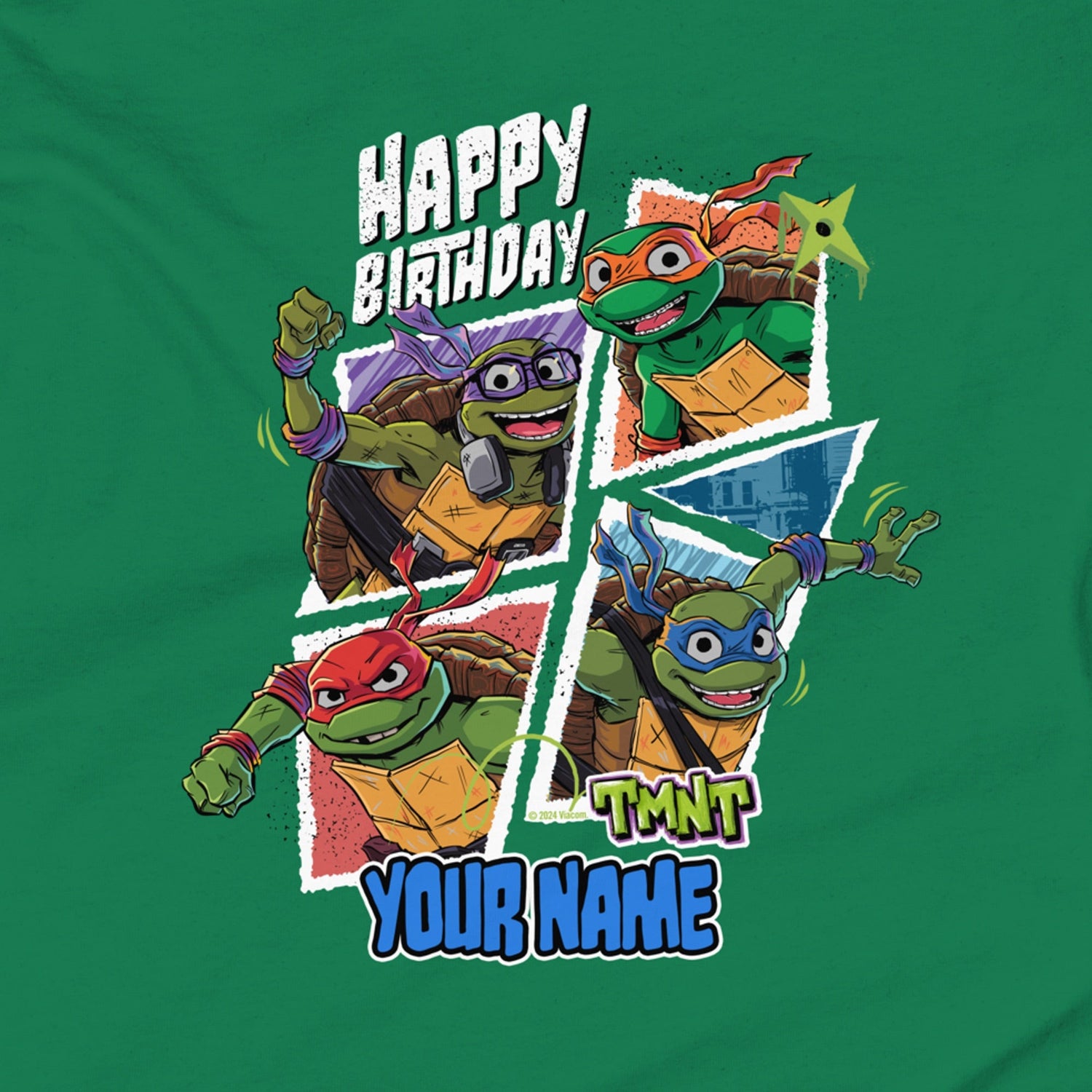 Maglietta Ufficiale Teenage Mutant Ninja Turtles #HereToParty – Verde, 100% Cotone, Adulti