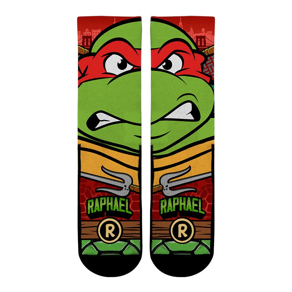 Teenage Mutant Ninja Turtles Raphael Split Face Socks - Paramount Shop