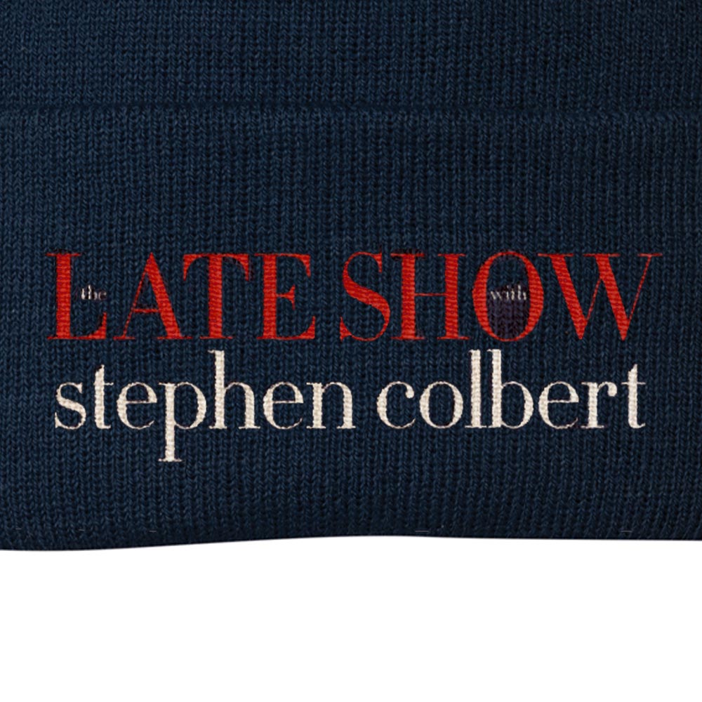 The Late Show with Stephen Colbert Logo Embroidered Knit Beanie ...