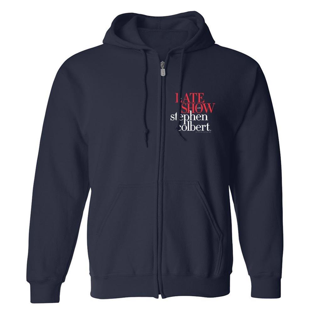 The Late Show with Stephen Colbert Logo Fleece Zip-Up Hooded Sweatshirt ...