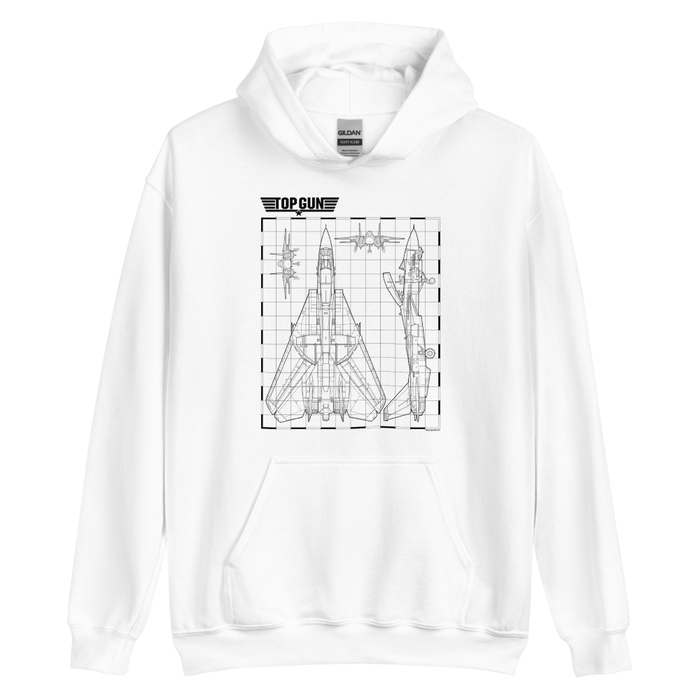 Top Gun Fighter Jet Schematics Hooded Sweatshirt â Paramount Shop
