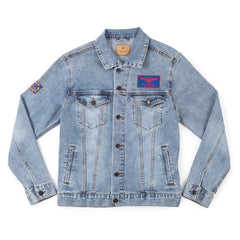 Top Gun Printed Denim Jacket - Light Denim / SM
