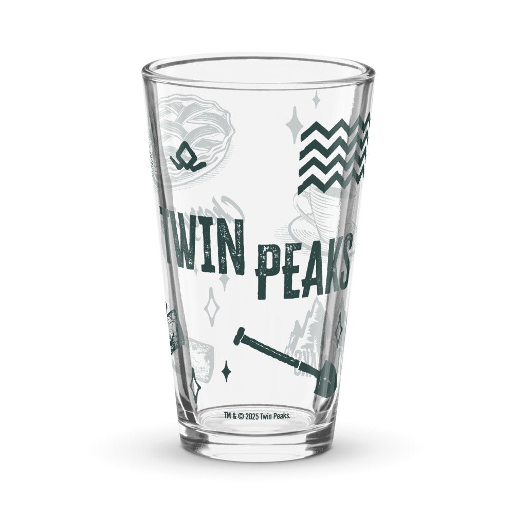 Twin Peaks Icons Shaker Pint Glass