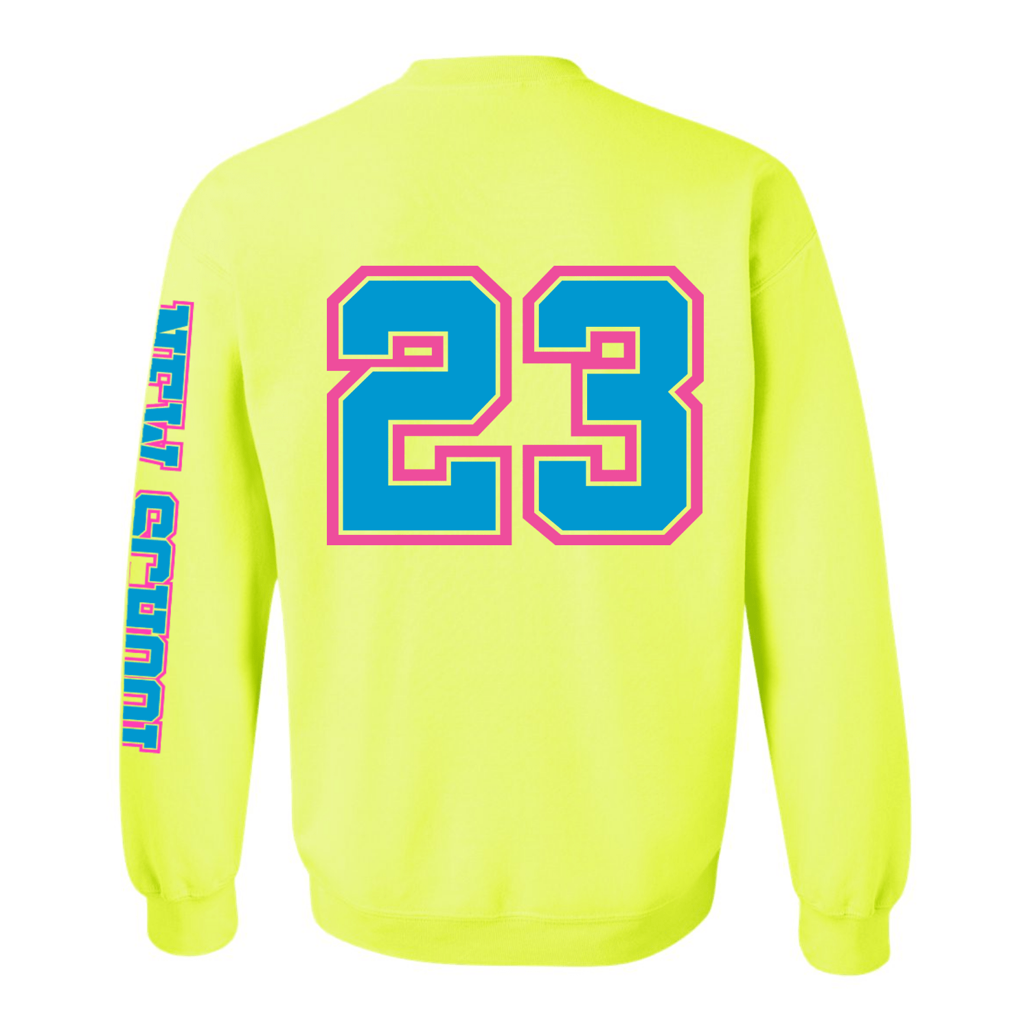 Wild N Out Amarillo Neon New School Adultos Sudadera cuello redondo