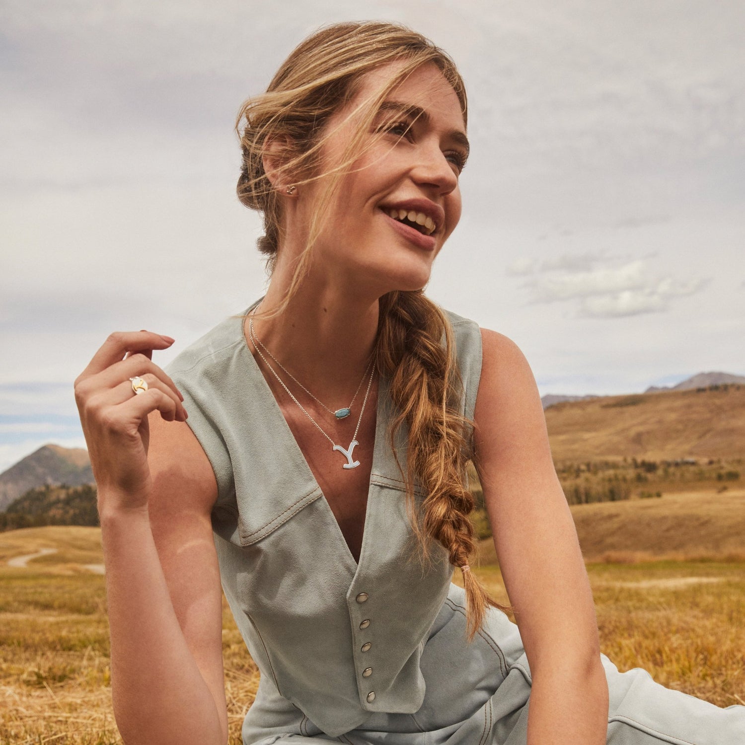 Rosa amarilla de Kendra Scott x Yellowstone Collar Colgante Corto Elisa