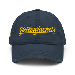 Yellowjackets Logo Distressed Dad Hat - Marine / Eine Größe
