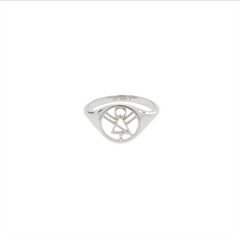 Yellowjackets Rune Signet Ring - Silver / 5