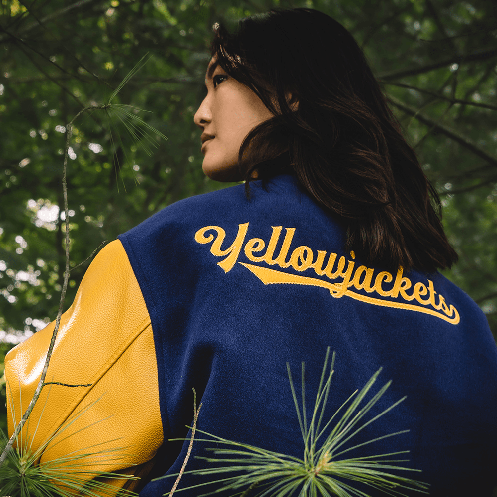 Black yellow varsity jacket clearance