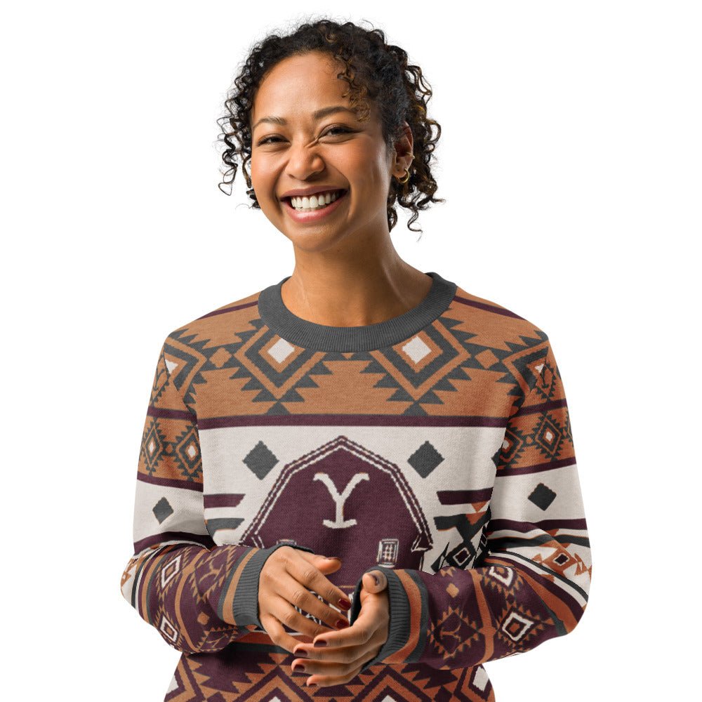 Yellowstone Barn Holiday Unisex Sweater - Paramount Shop