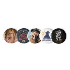 Yellowstone Beth-Pin-Set - Weiß / 2,25 in