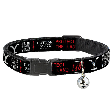 Yellowstone Cat Collar Dutton Ranch 1886 Icons Breakaway with Bell Black/White/Red - Paramount Shop