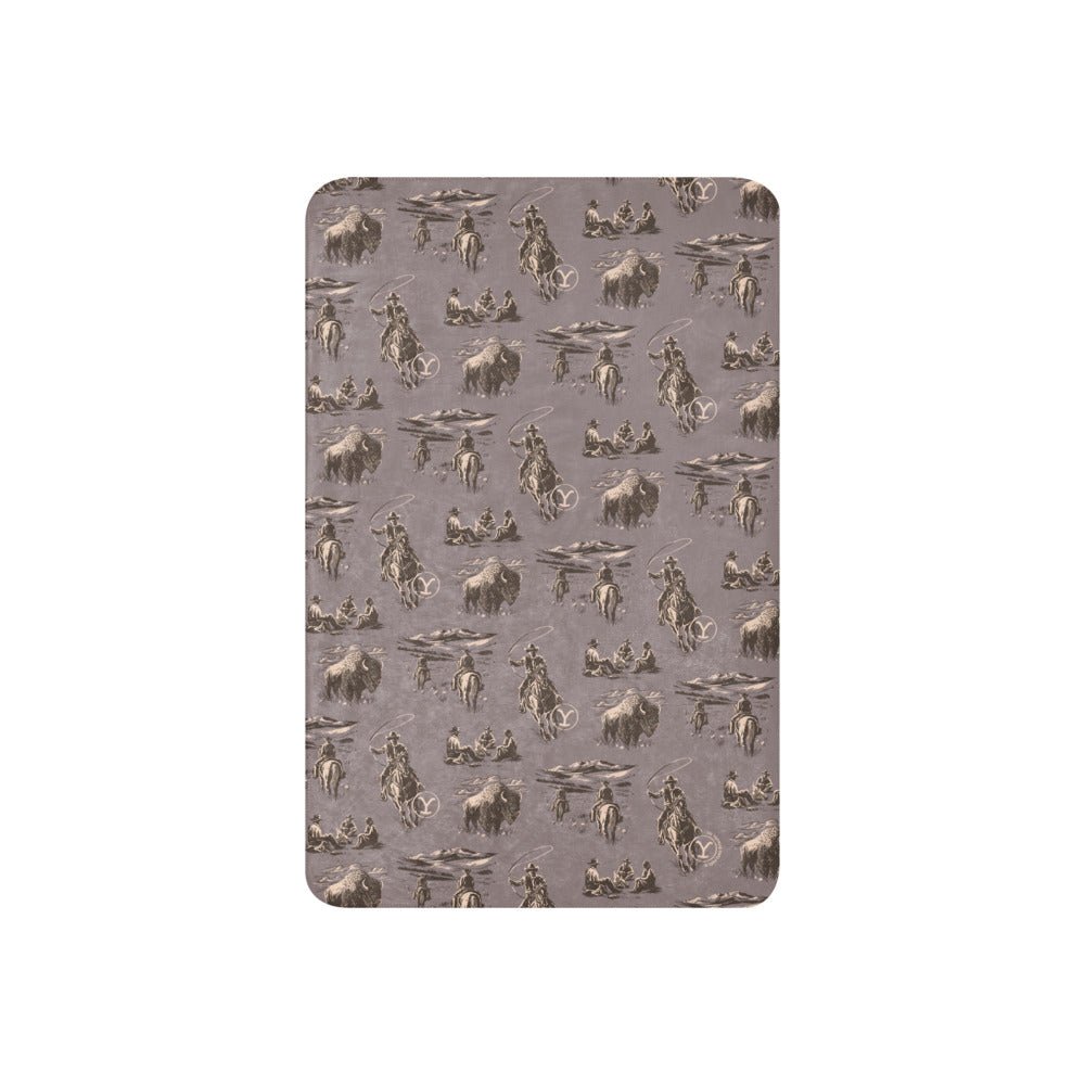 Yellowstone Cowboy Pattern Premium Sherpa Blanket - Paramount Shop