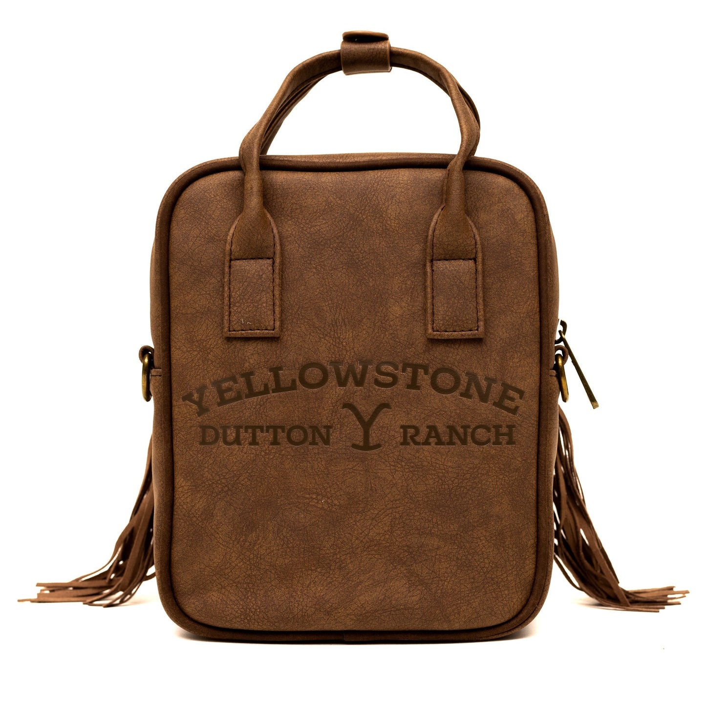 Adjustable strap and buckle detail on western style bag