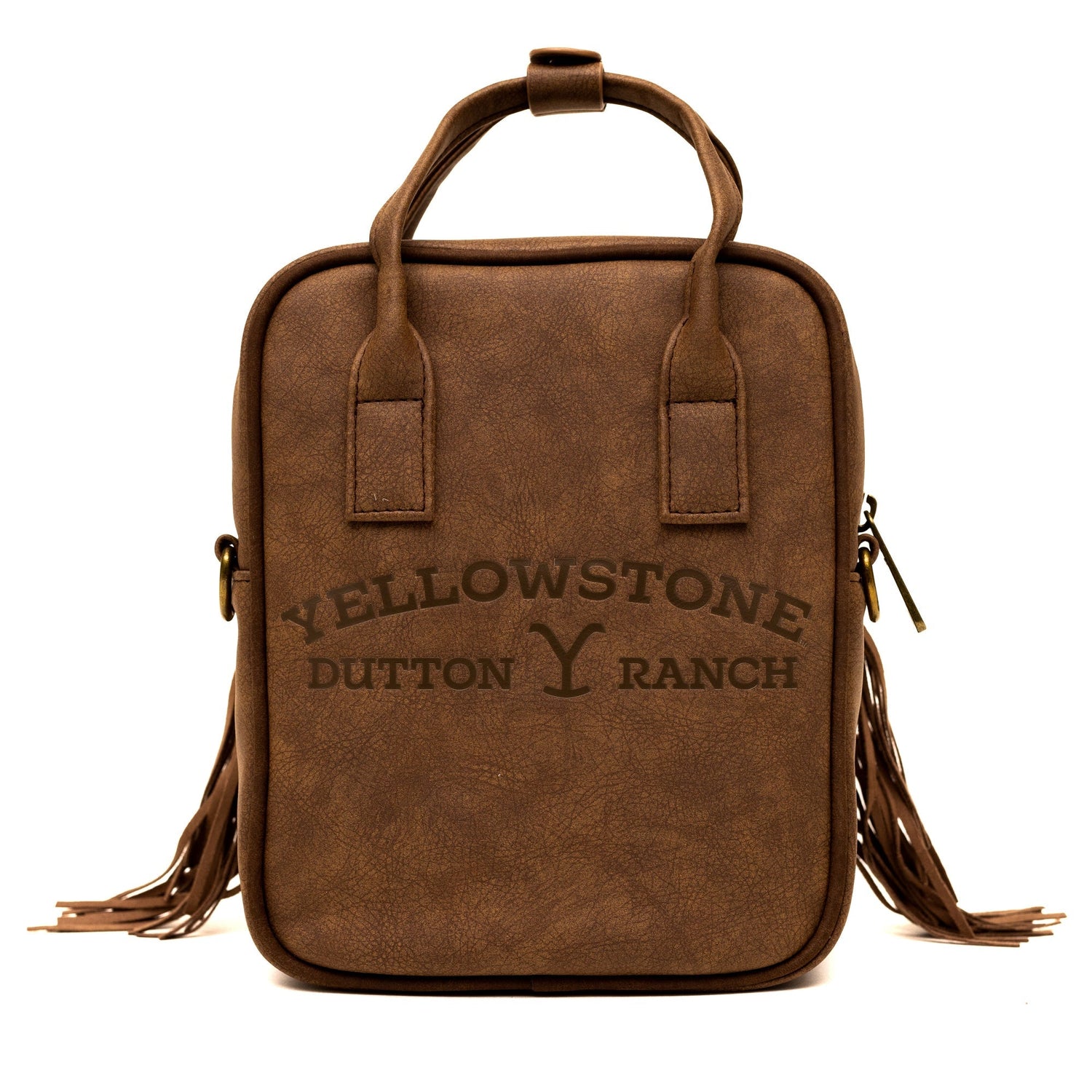 Adjustable strap and buckle detail on western style bag