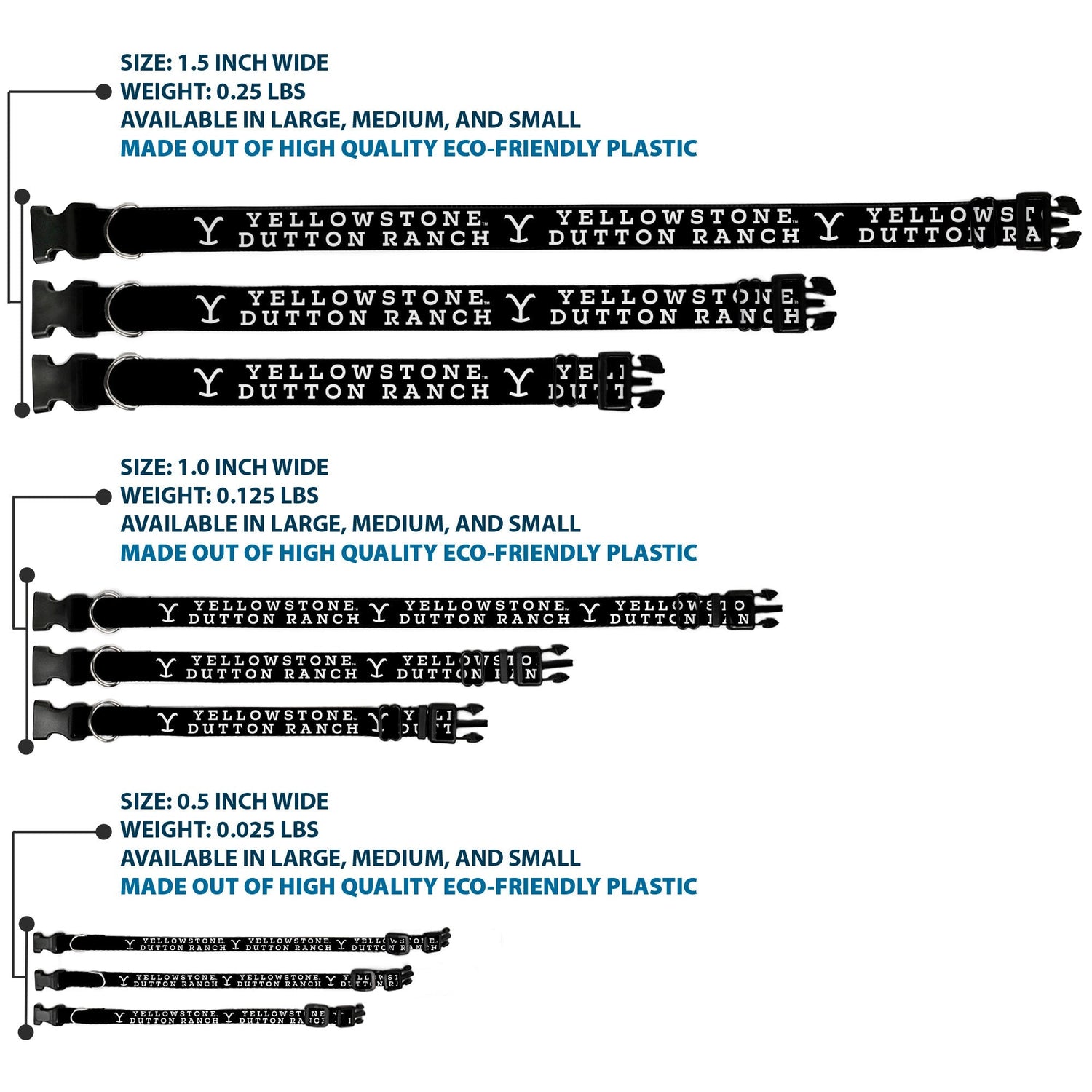Repeating Y logo pattern on the Dutton Ranch pet collar