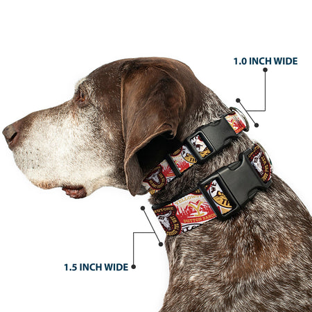 Yellowstone Dog Collar Patches Stacked Plastic Clip Browns/Reds/Yellows - Paramount Shop