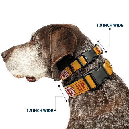 Yellowstone Dog Collar Y Logo Cowboy Up Yellow Red White - Paramount Shop