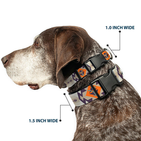 Yellowstone Dog Collar Y Logo Native American Tribal Design Plastic Clip Tan Blue Orange - Paramount Shop