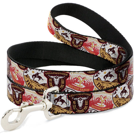 Yellowstone Dog Leash Patches Stacked Browns Reds Yellows - Paramount Shop