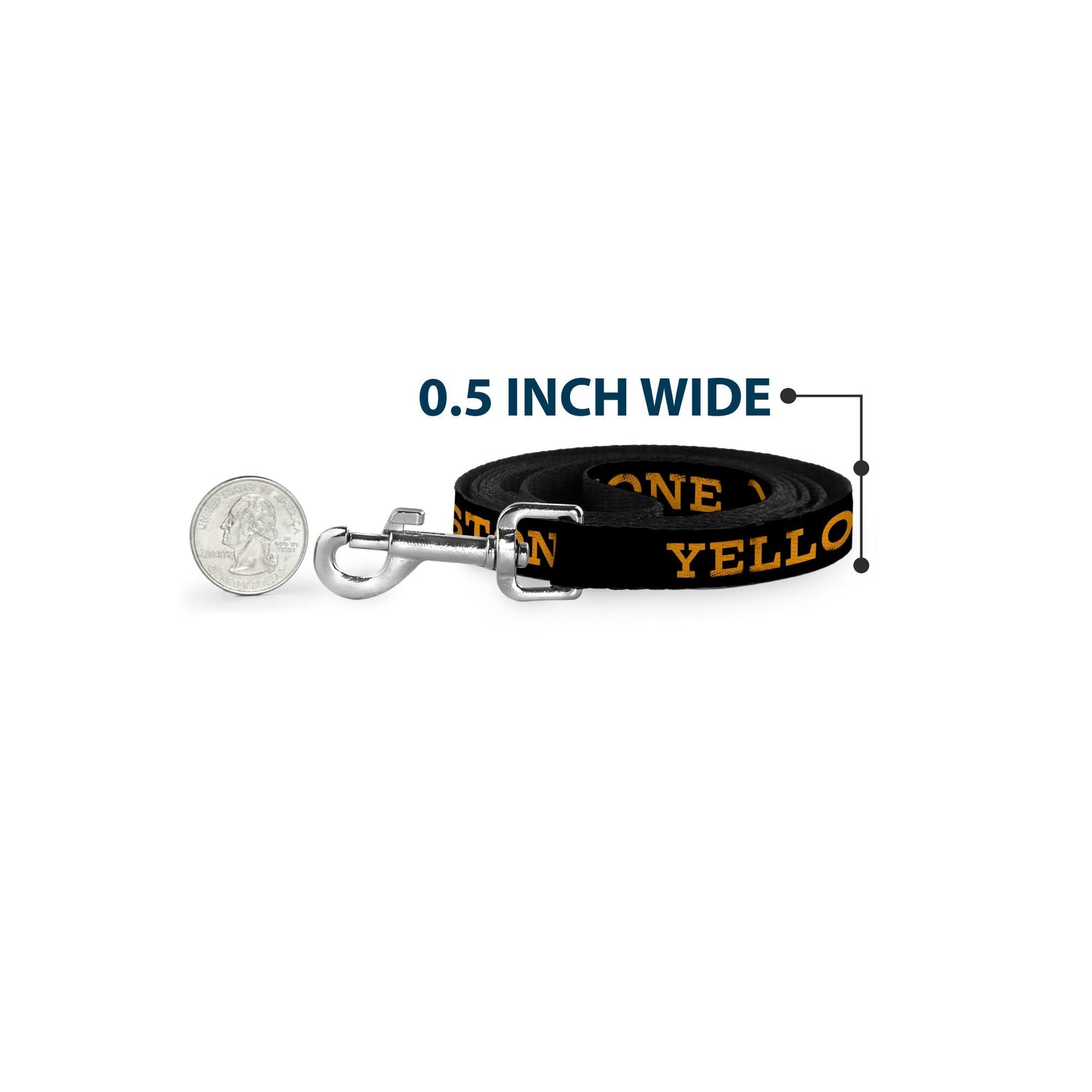 Sturdy steel hardware clip on the Yellowstone branded dog leash