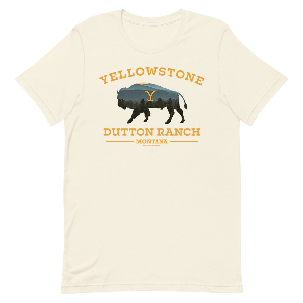 Yellowstone Dutton Ranch Bison Erwachsene T-Shirt mit kurzen Ärmeln ...