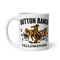 Yellowstone Dutton Ranch Cowboy Mug - White / 11 oz
