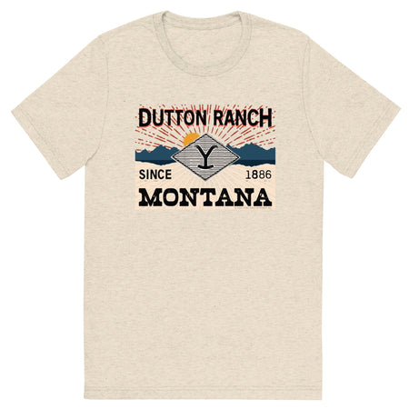 Yellowstone Dutton Ranch Montana Tri - Blend Short Sleeve T - Shirt - Paramount Shop