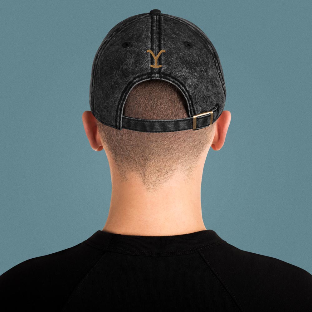 Yellowstone Dutton Ranch Patch Vintage Black Denim Cap – Paramount Shop