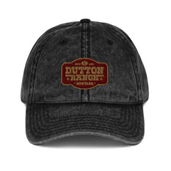 Yellowstone Dutton Ranch Patch Vintage Schwarz Denim Kappe - Schwarzer Denim / Einheitsgröße
