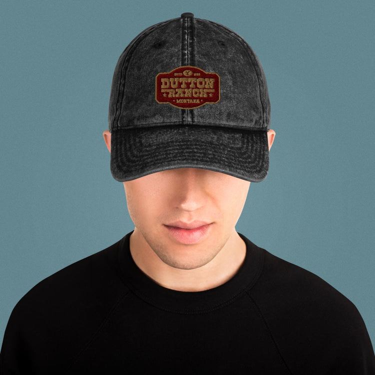 Yellowstone Dutton Ranch Patch Vintage Black Denim Cap – Paramount Shop
