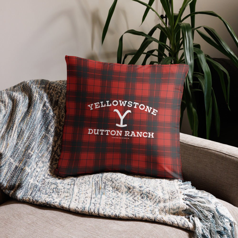 Yellowstone Dutton Ranch Plaid Pillow - Paramount Shop