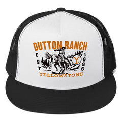 Yellowstone Dutton Ranch Trucker Hat - Black/ White/ Black / One Size Fits Most