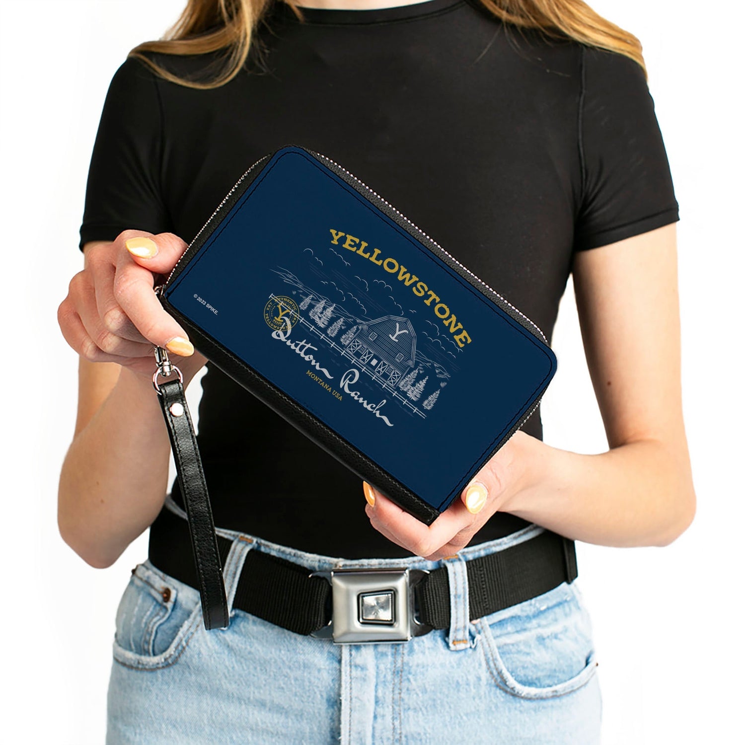 Interior view of the Yellowstone wallet displaying card slots and compartments.