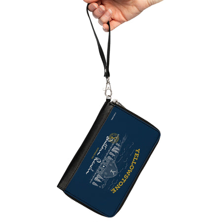 Yellowstone Dutton Ranch Wallet Landscape Zip Around Vegan Leather Blue/White/Yellow - Paramount Shop