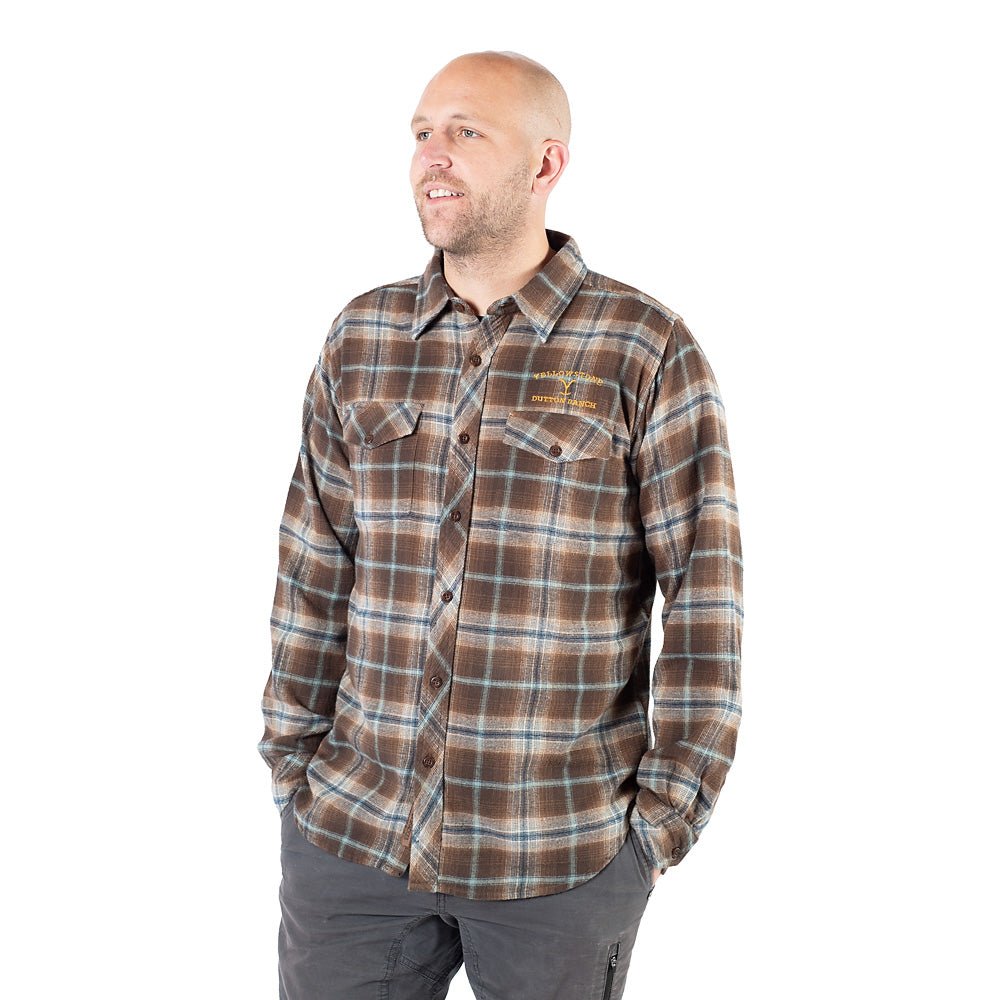 Yellowstone Embroidered The Original Flyshacker Plaid Flannel Shirt - Paramount Shop