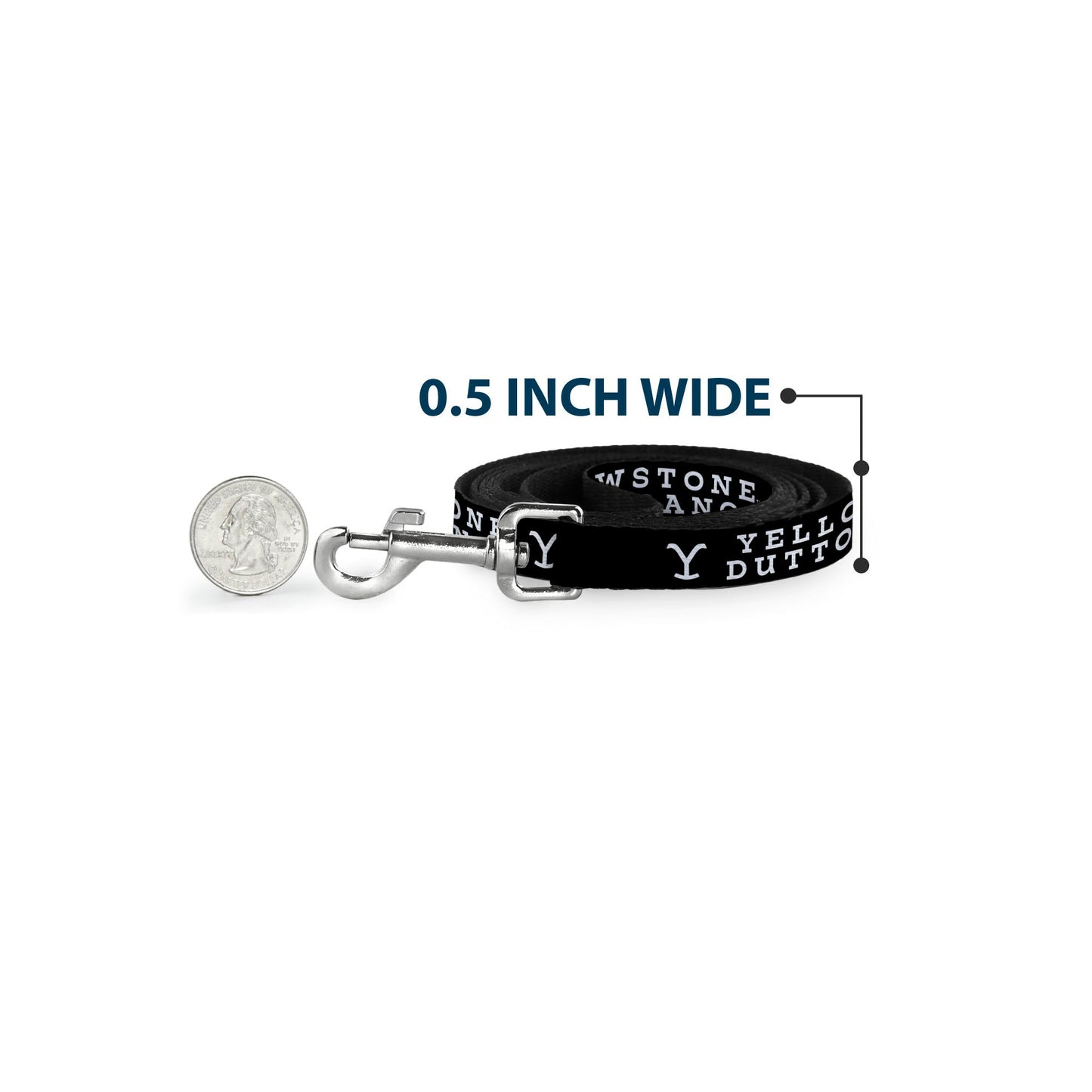 High-density polyester webbing detail of the Yellowstone dog leash