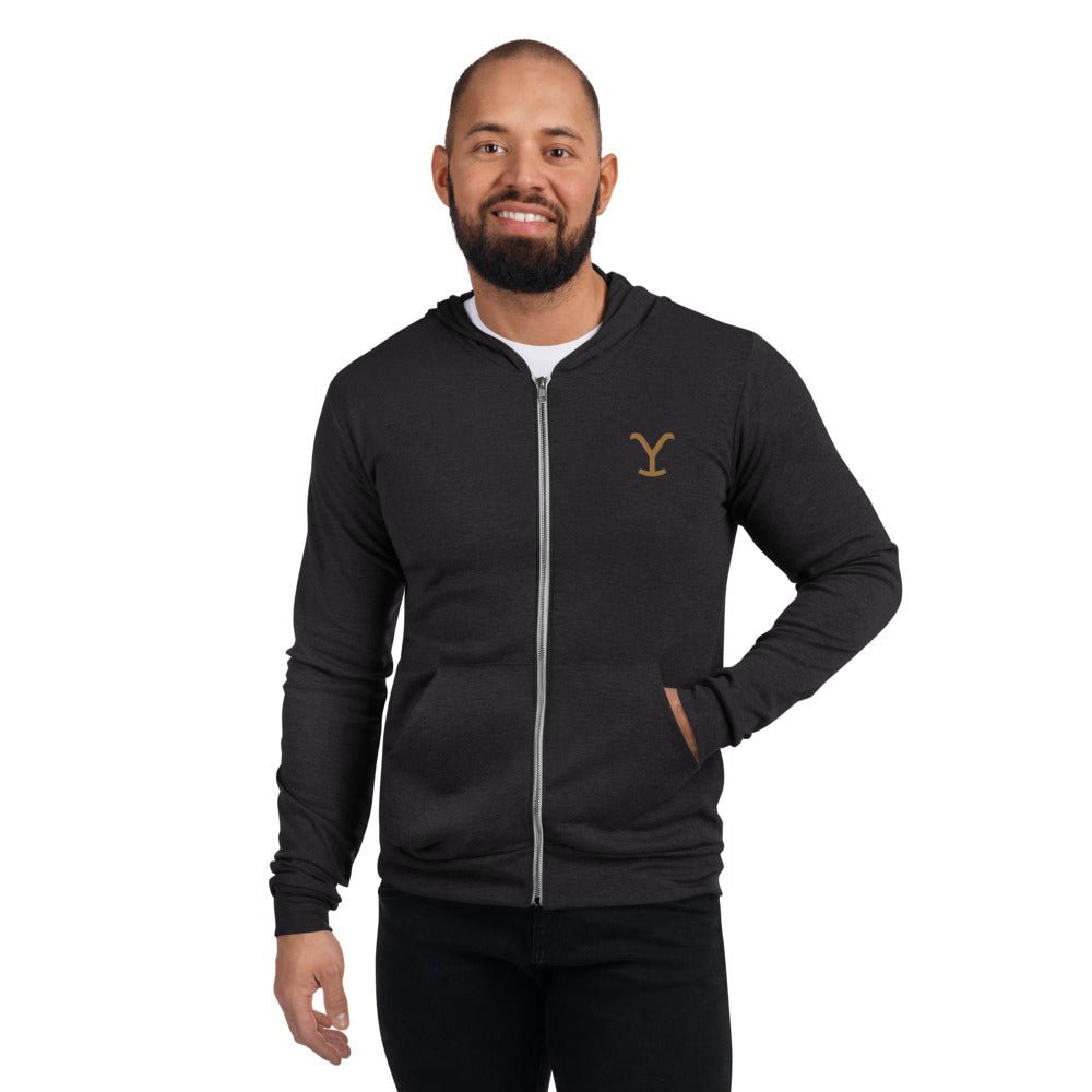 Yellowstone Logo Embroidered Zip Hoodie - Paramount Shop